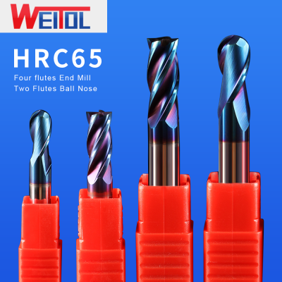 Weitol High hardness tungsten steel End mill HRC 65 blue coating